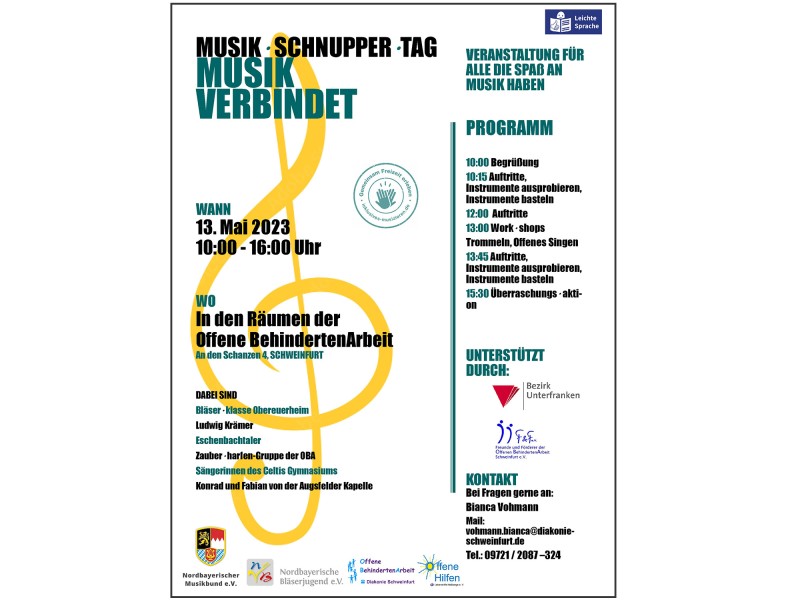 Musikschnuppertag in der Offenen BehindertenArbeit