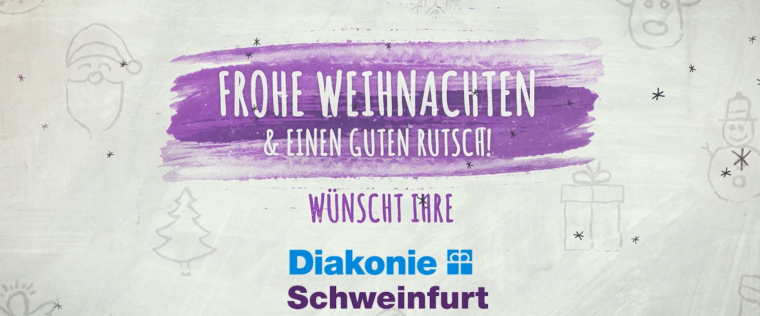 Bild mit der Aufschrift "Frohe Weihnachten wünscht Ihre Diakonie Schweinfurt"