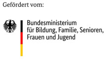 Logo des Bundesministeriums für Bildung und Familie, gefördert vom.