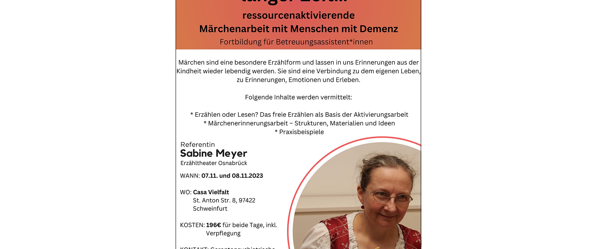 Flyer Es war einmal vor langer langer Zeit